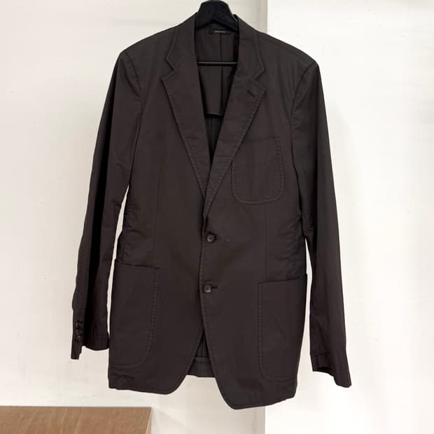 프라다 브라운 코튼 블레이저