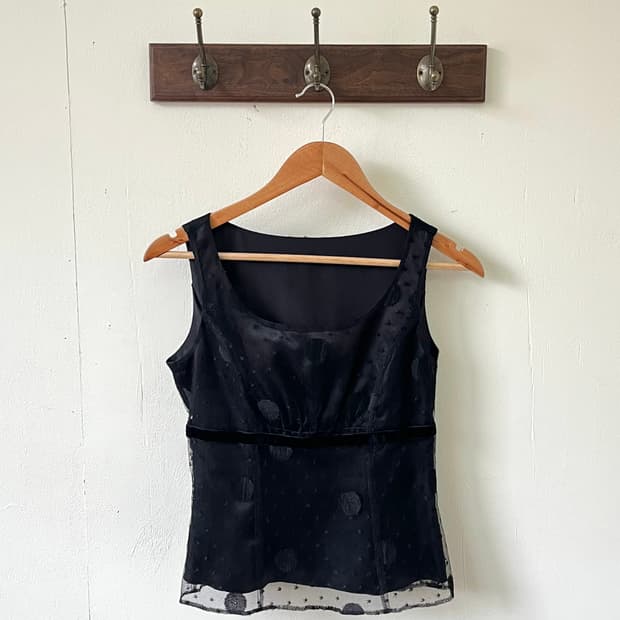 ELLE 시스루 도트 탑