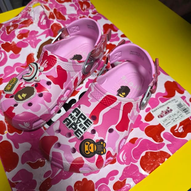 베이프 핑크카모 크록스 230사이즈 w6