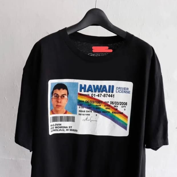 슈퍼배드 맥러빈 McLovin 하와이 면 티셔츠 블랙 M
