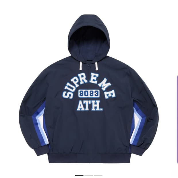 슈프림 ath 2023 집업 네이비 L