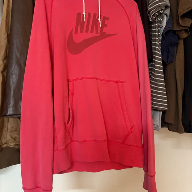 빈티지 나이키 레드 후드
