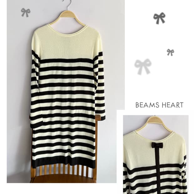 빔즈하트 리본 니트원피스