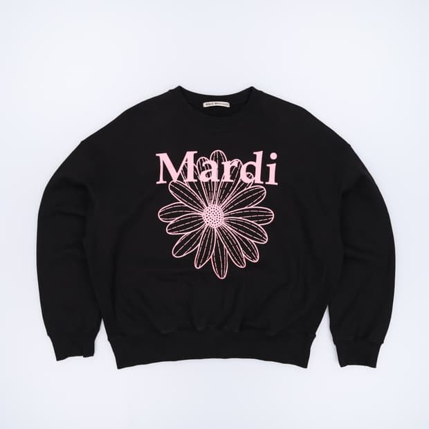 [F] 마르디 메크르디 오버핏 빅프린팅 맨투맨 스웻셔츠 블랙 3803