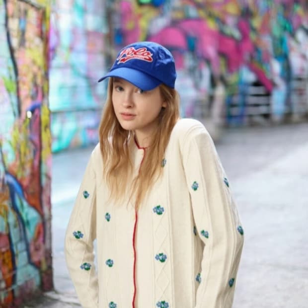 앤유 AND YOU 라일락 플로럴 아이보리 여성니트가디건 F/27만