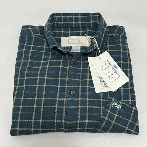 [L]이알엘 ERL 25fw GREEN PLAID 체크 셔츠