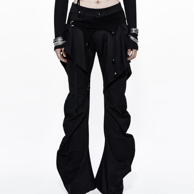 카시코 Layered Strap Pants Black (M)