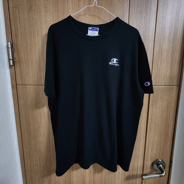 (XL)챔피온 블랙 반팔 티셔츠