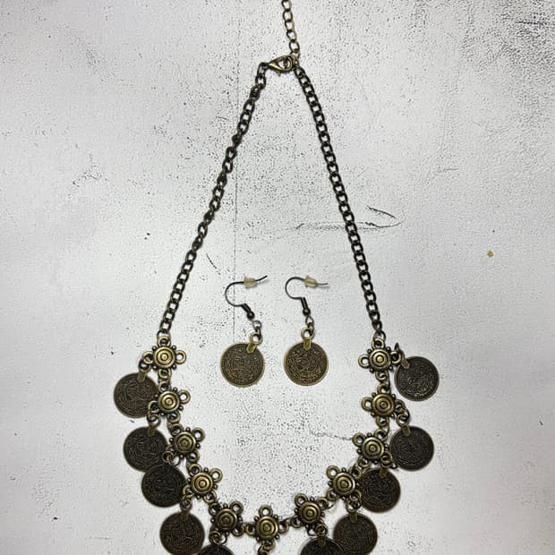 Nomad coin necklace & earring set