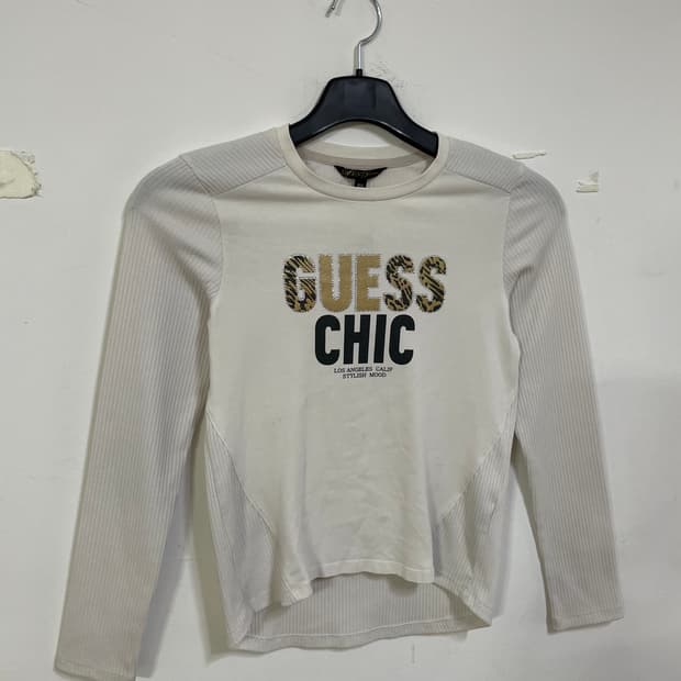 게스 쉬크 긴팔 티셔츠 화이트