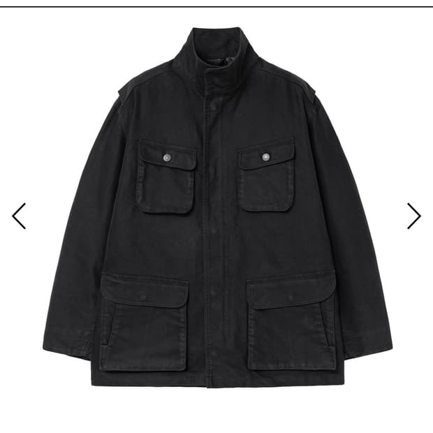 [L] A.ta 몰스킨 필드자켓 워시드 블랙