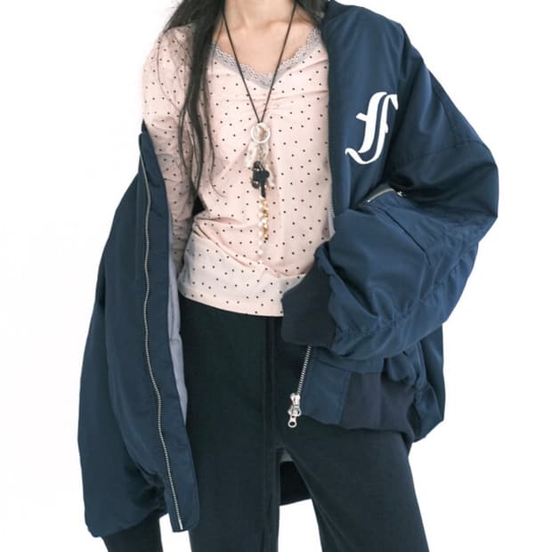 샵페어리 봄버자켓 네이비