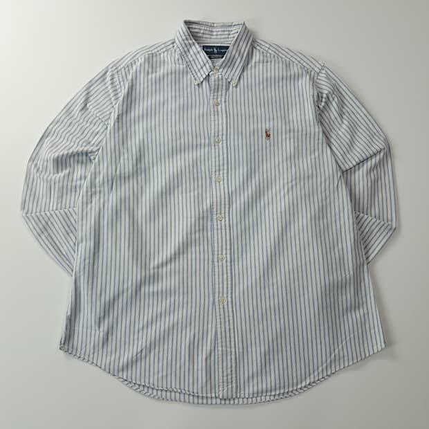 CJ181 XL 폴로 00s 워시드블루 스트라이프 셔츠 남방