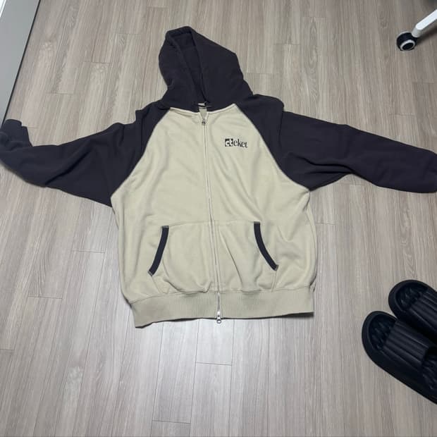 테켓 plan Zip up hoodie beige Large