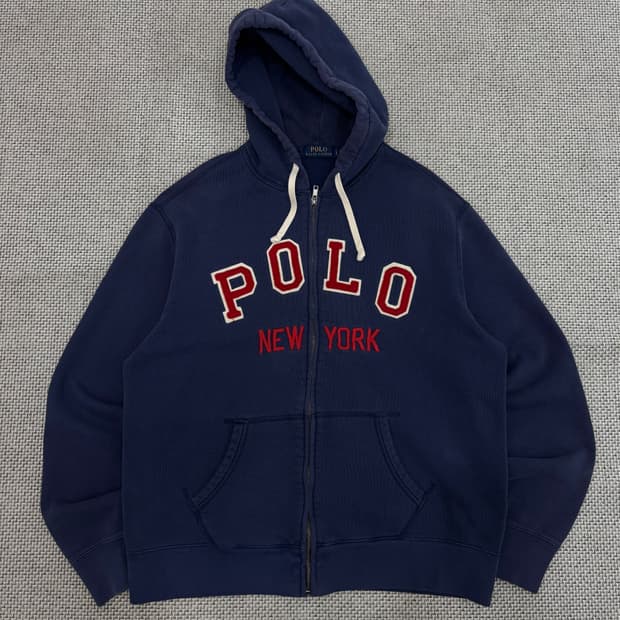 Polo Ralph Lauren 뉴욕 스펠로고 네이비 후드 집업