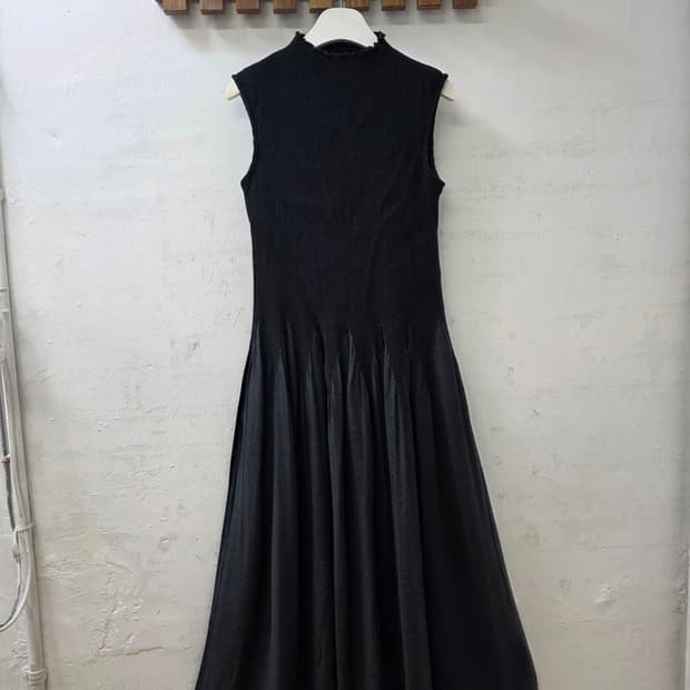 일본빈티지 하이넥플리츠원피스