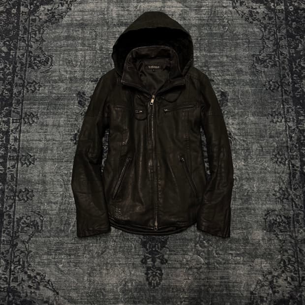 5351 pour les homme hood leather jacket