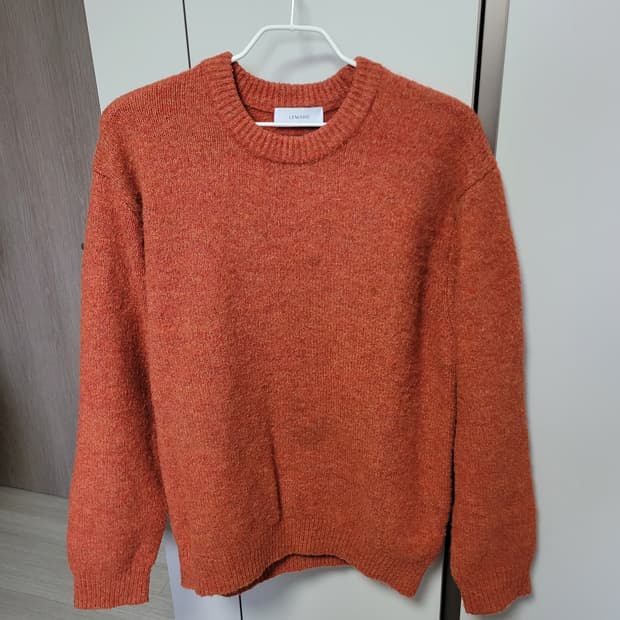 르마드 울 오버핏 라운드 니트 오렌지