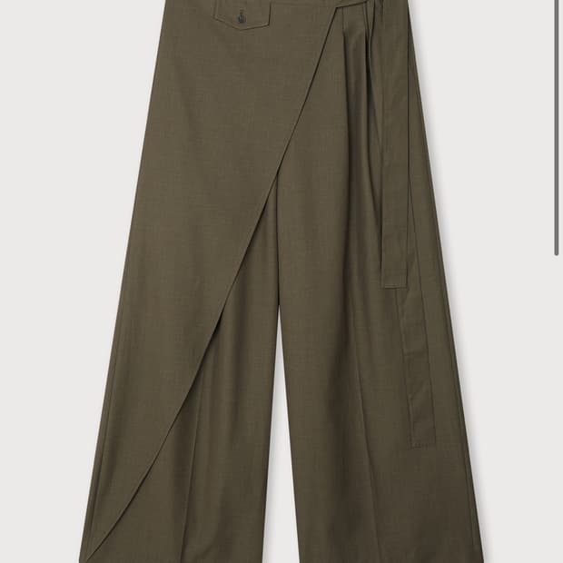 에토스 스트랩 플레어 와이드팬츠