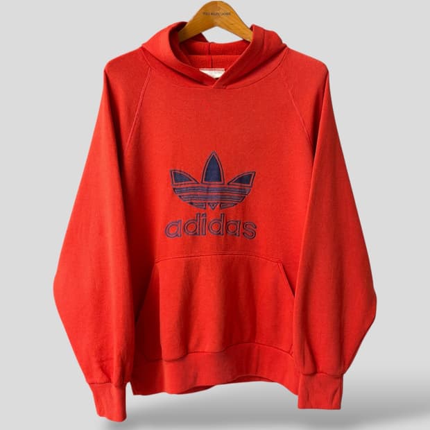 (L)80s 아디다스 트레포일 후드티셔츠