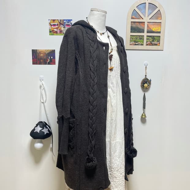 브라운 롱 가디건 #모리걸 #브라운 #가디건 #롱가디건