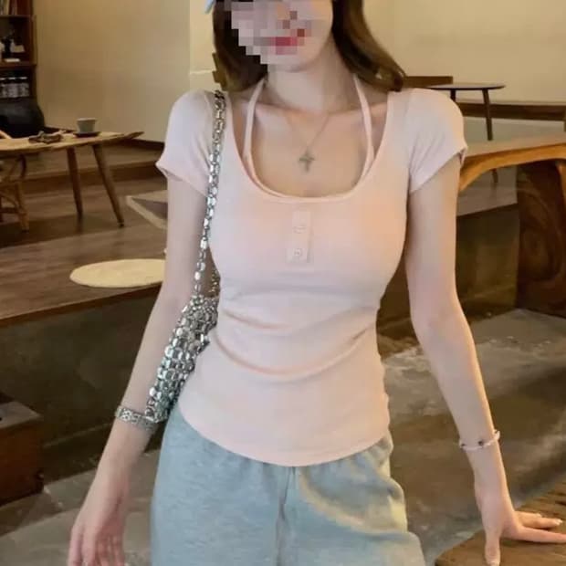 핑크 오프숄더 