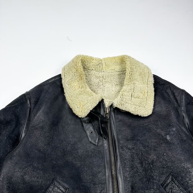 미군 오리지널 B-3 블랙 양털 무스탕 (XXL)