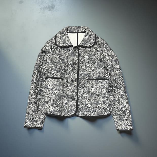 빈티지 플라워 프린트 퀼드 자켓