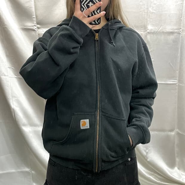 칼하트 그레이 써멀 후드 집업