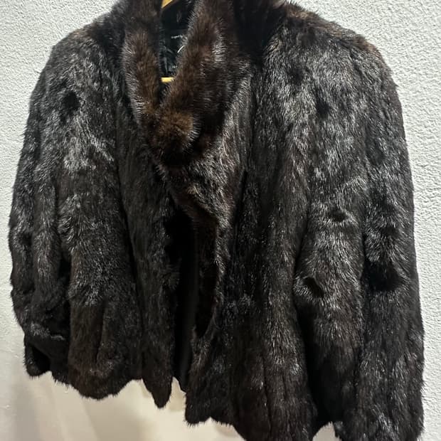빈티지 캐나다 블랙브라운 밍크 숏 퍼자켓M