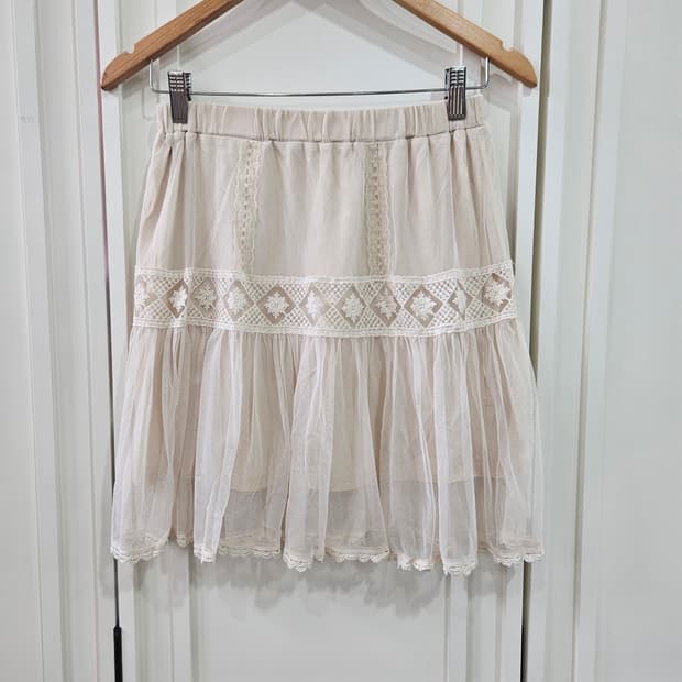 레이스 튤 레이어드 스커트