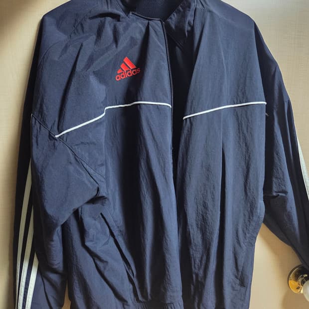 [L]adidas 아디다스 우븐 트랙 바람막이 자켓 네이비