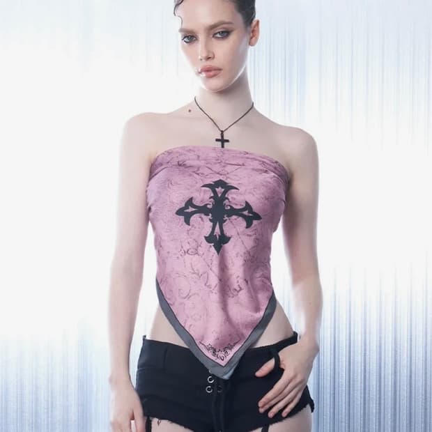 힐다 보헤미안 페이즐리 스카프 핑크