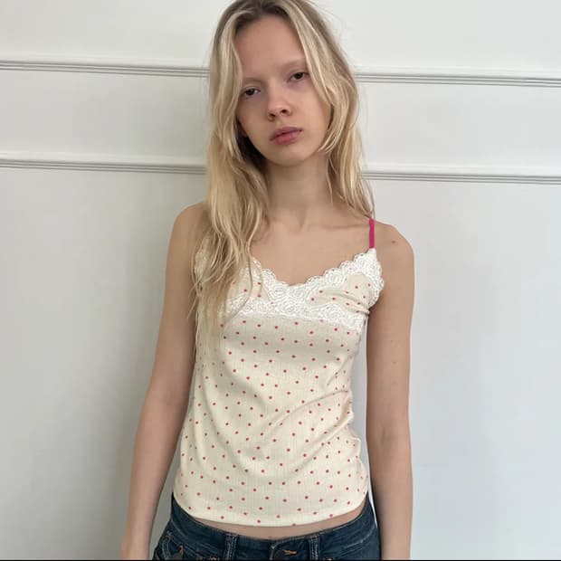 [새상품] 저스트하우스 LACE TRIM CAMISOLE 나시
