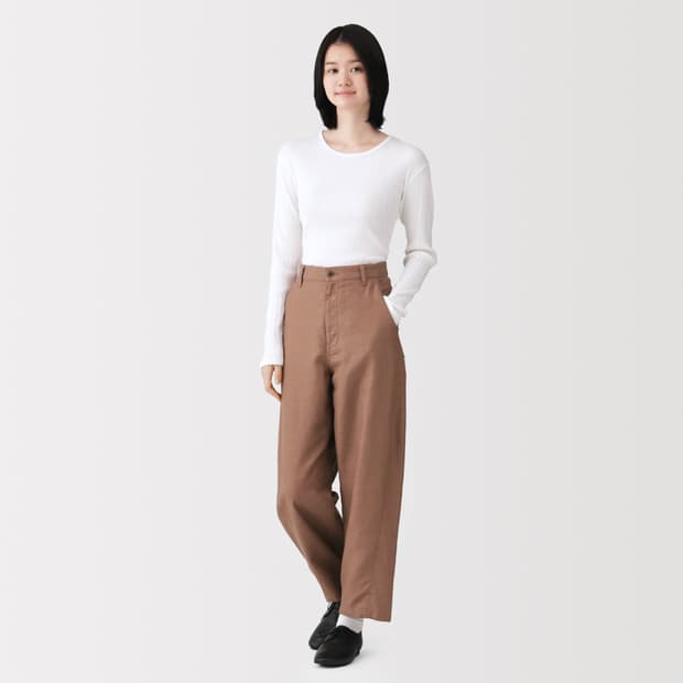 무인양품 린넨 브라운 팬츠