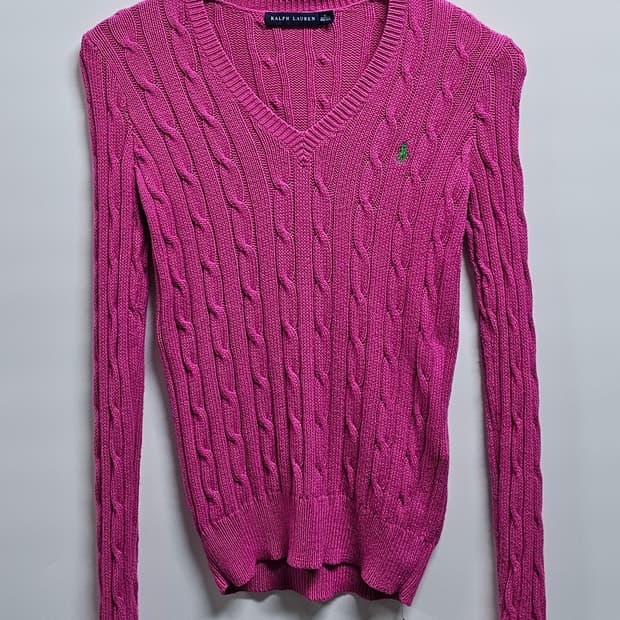 폴로 랄프로렌 핑크 케이블 니트 XS 55