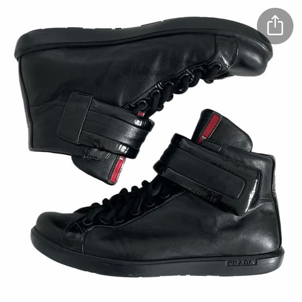 (구매) Prada Sport Strap High-Top Sneakers