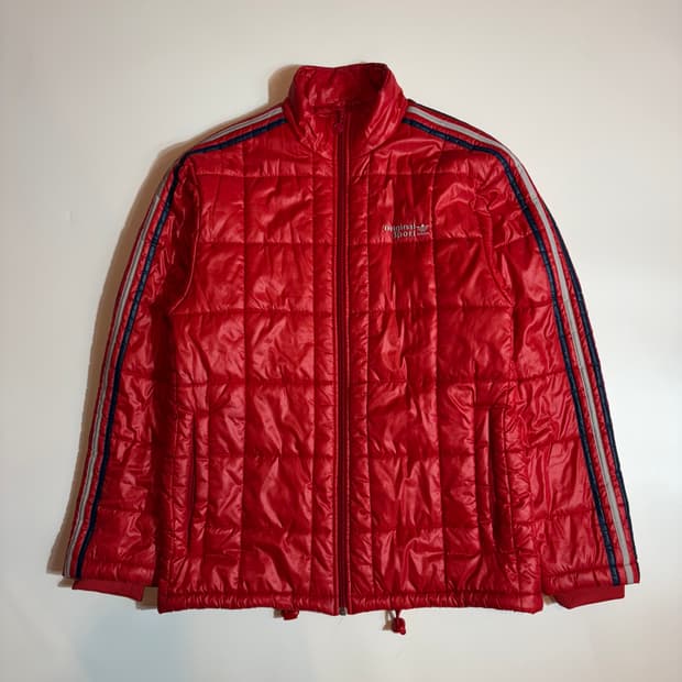 아디다스 오리지널 스포츠 파이어버드 레드 패딩 자켓