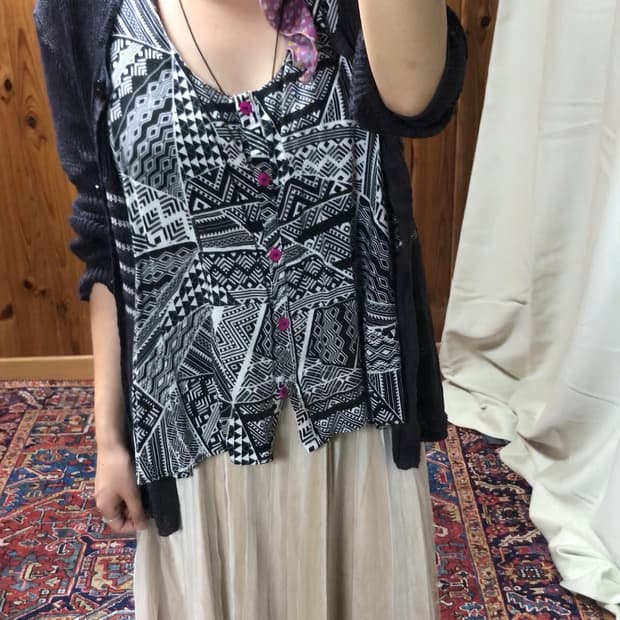 0025 - Ethnic black Purple Top