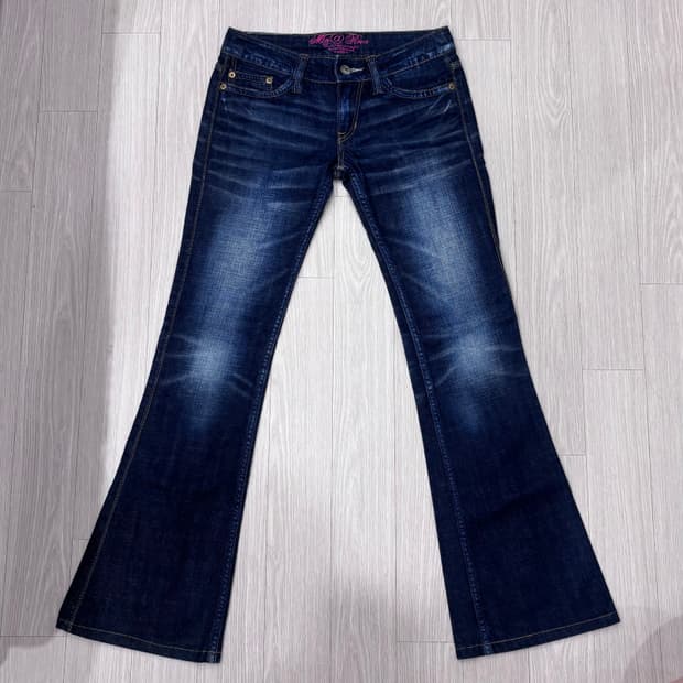 y2k 빈티지 워싱 데님 로우라이즈 부츠컷 청바지