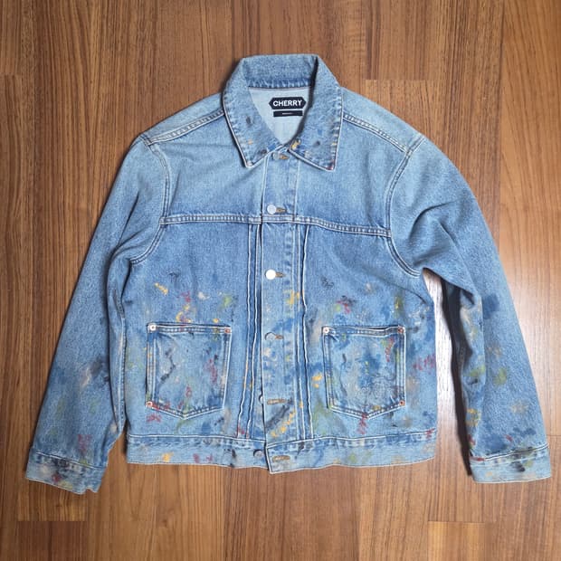 Cherry L.A. 페인팅 데님 트러커 자켓