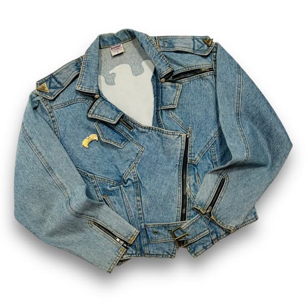 Bonny Jeans 웨스턴 이글 빈티지 데님 라이더 숏 자켓