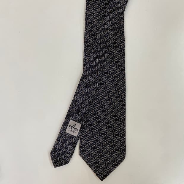 펜디 (FENDI) FF 모노그램 정품 명품 블랙넥타이