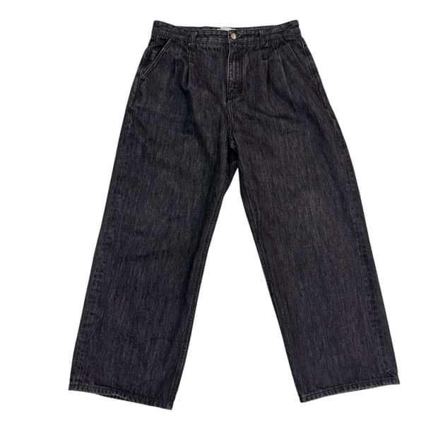 포트너스 투 턱 와이드 데님 팬츠