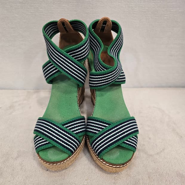 토리버치 아도니스 엘라스틱 하이 웨지힐 에스파드리유 샌들 235