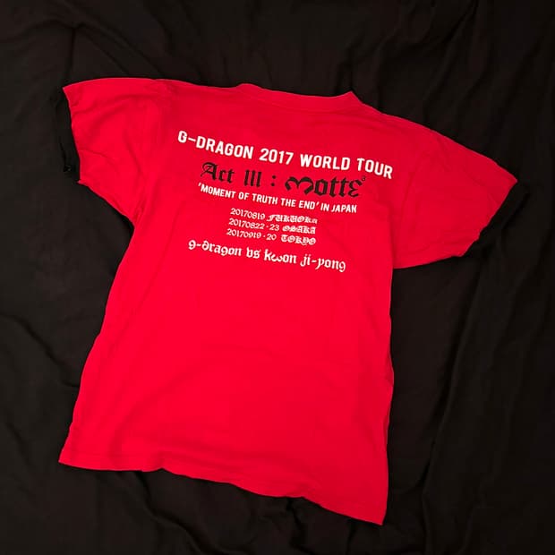 지드래곤 2017 motte 월드투어 티셔츠