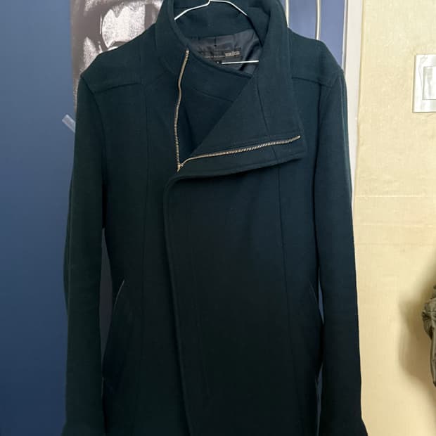 슈리셀 비대칭 하이넥 코트