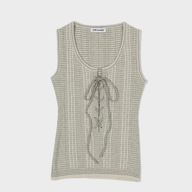 로우클래식 lace up knit vest