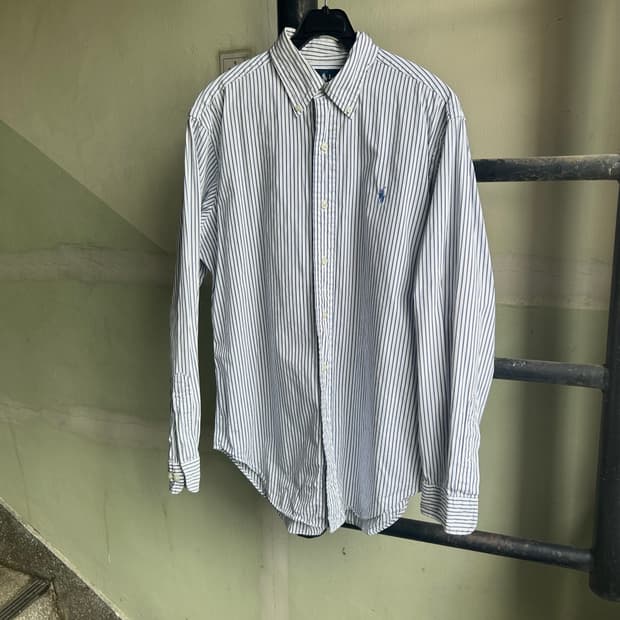 Polo Ralph Lauren 클래식 핏 핀 스트라이프 셔츠