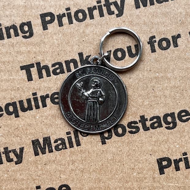 90s vtg St. Francis Keyring
